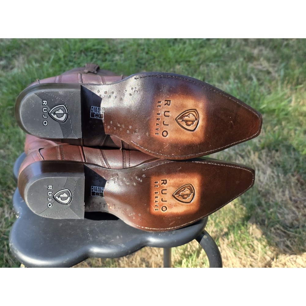 Rujo Chocolate Leather Boots Womens 10.5 NWB - Picture 11 of 16